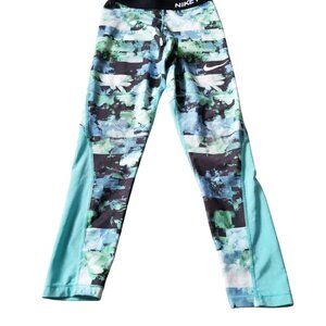 Nike Girls L Dri-Fit Abstract Print Leggings XS Multicolor